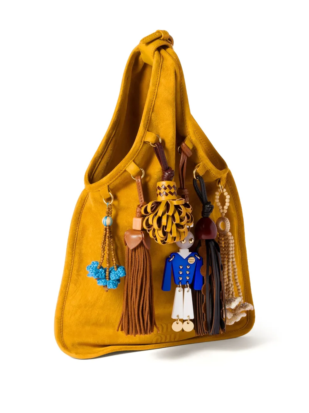 Miu Leren shopper Bruin