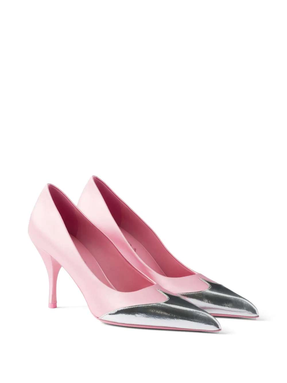 Prada 85 mm satijnen pumps Roze