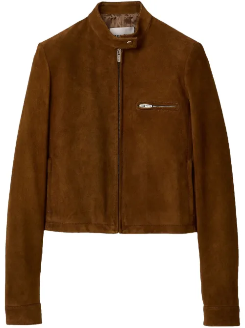 Miu Miu veste en daim - F0393 GREEN - Miu Miu - Modalova