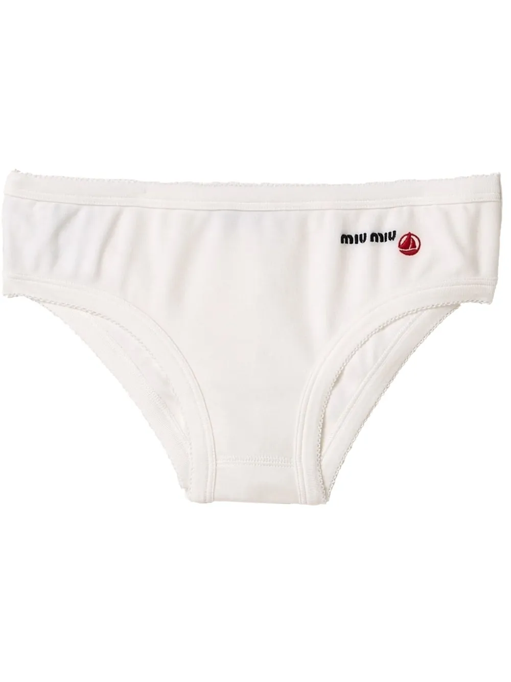 Miu Miu X Petite Bateau Jersey Briefs In White