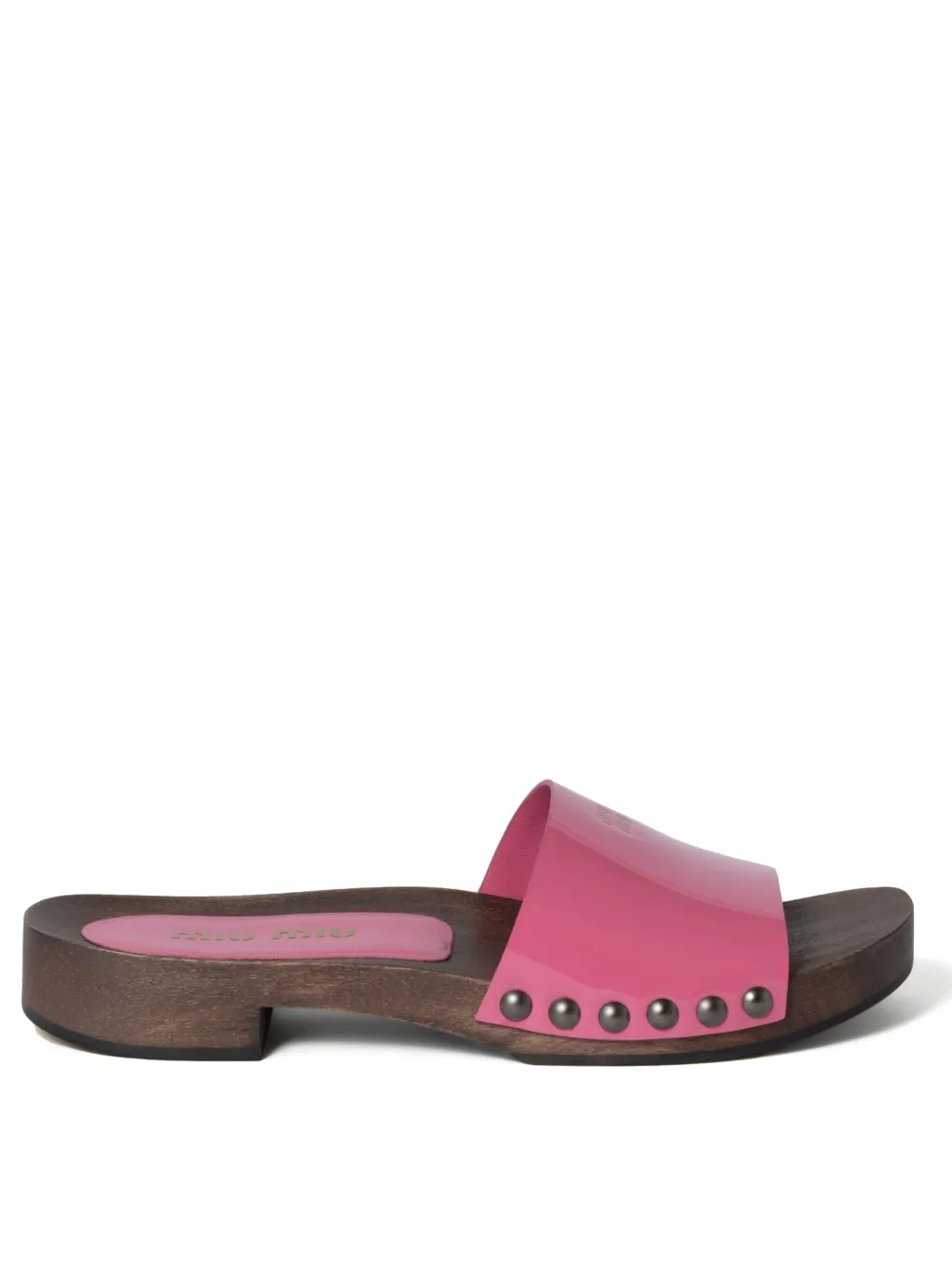 Miu logo-print slides Pink