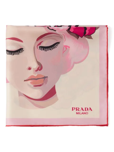 Prada printed silk scarf