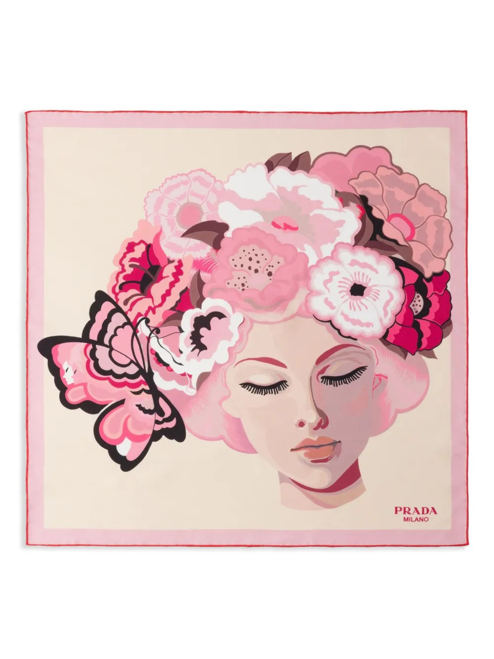 Prada printed silk scarf