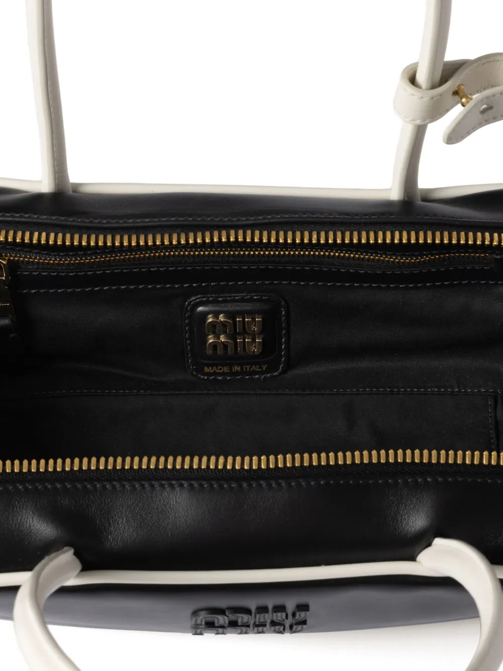 Miu Beau leren shopper Zwart