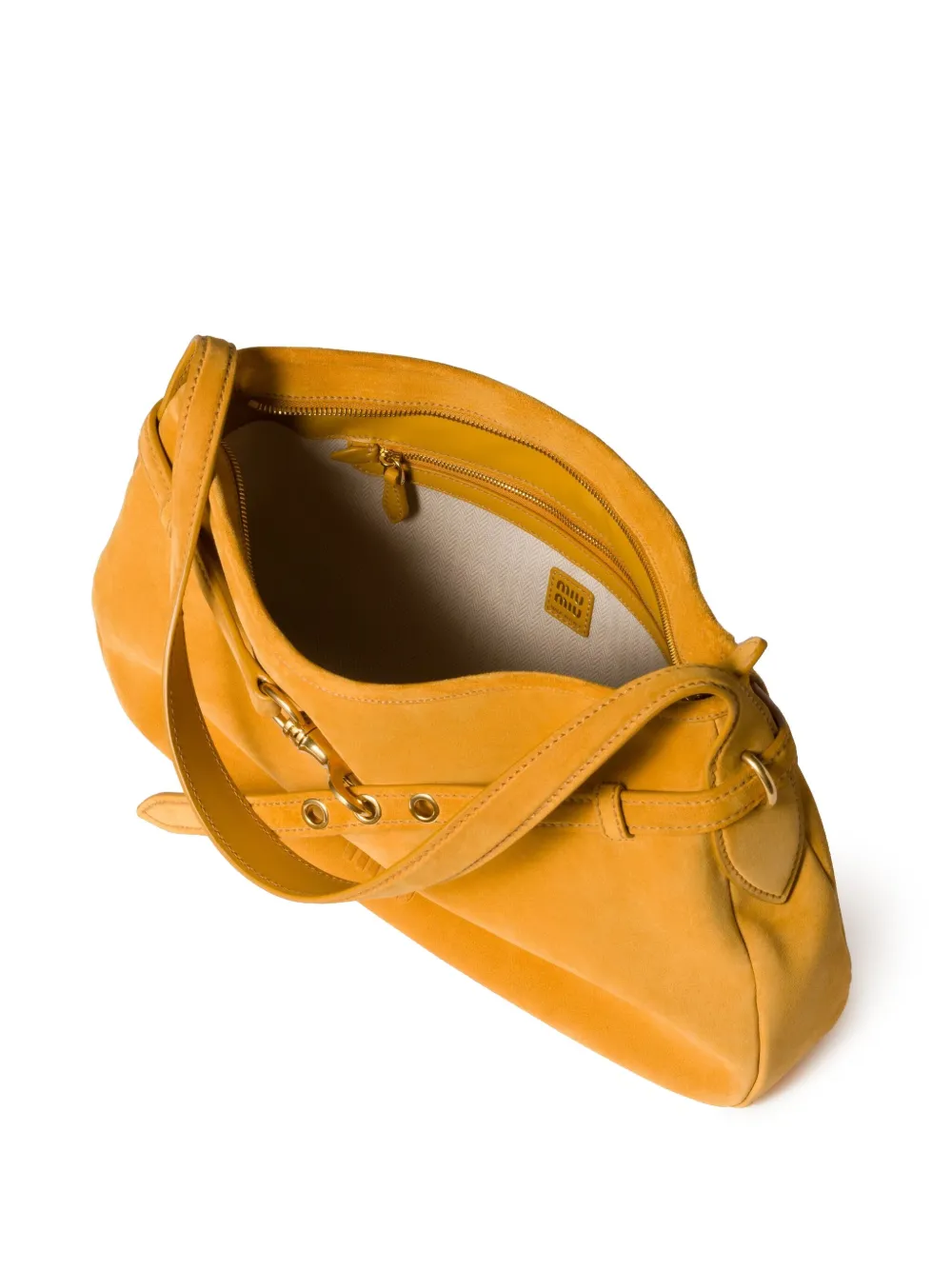 Shop Miu Miu Aventure Shoulder Bag In Yellow