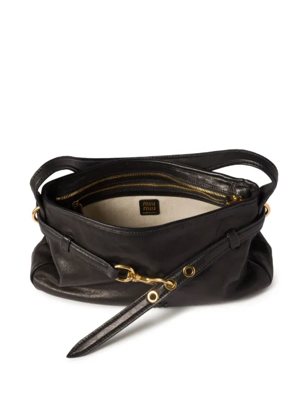 Miu Miu Aventure Shoulder Bag | Black | FARFETCH JO
