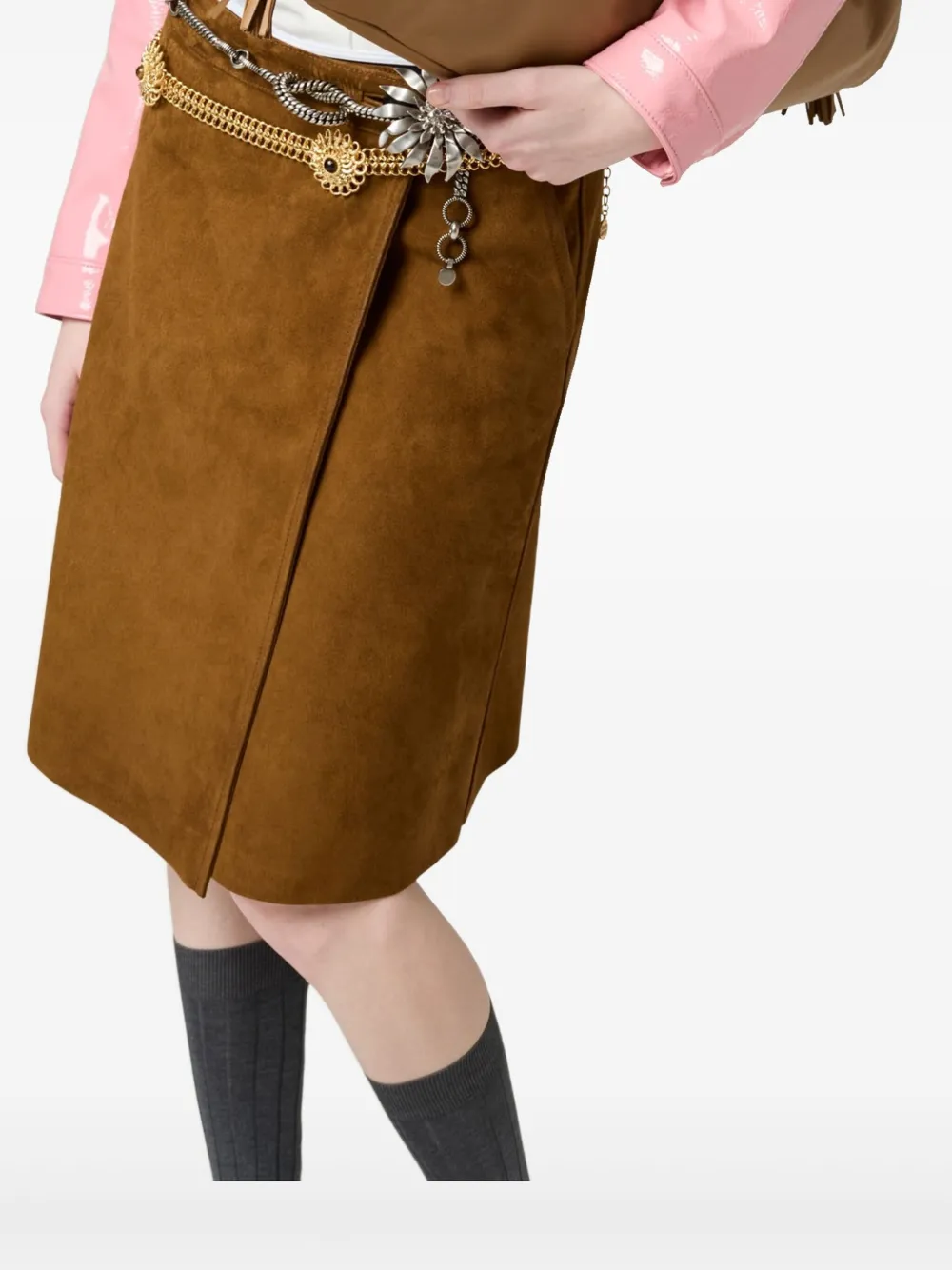Miu Suède rok Bruin