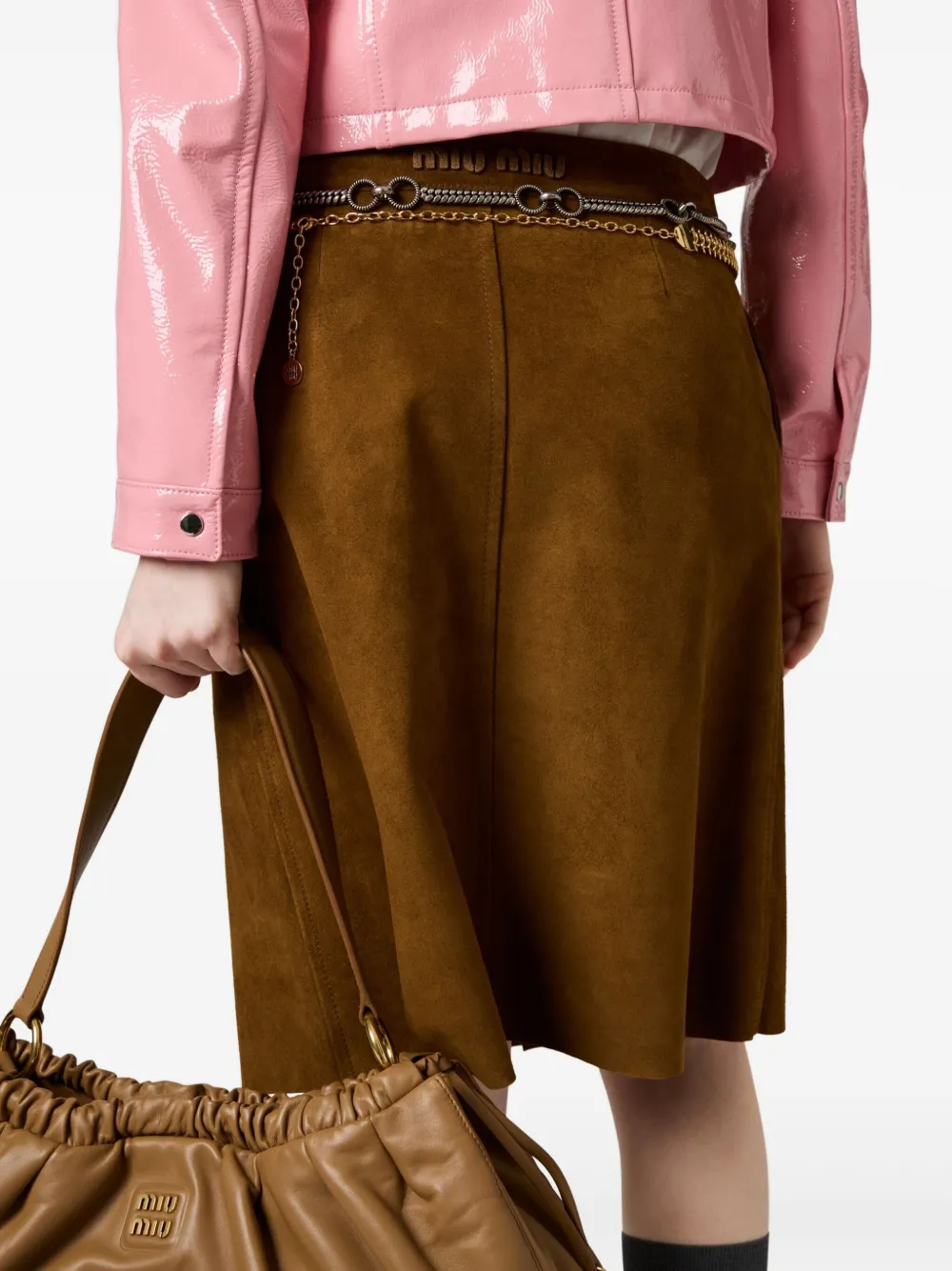 Miu Suède rok Bruin