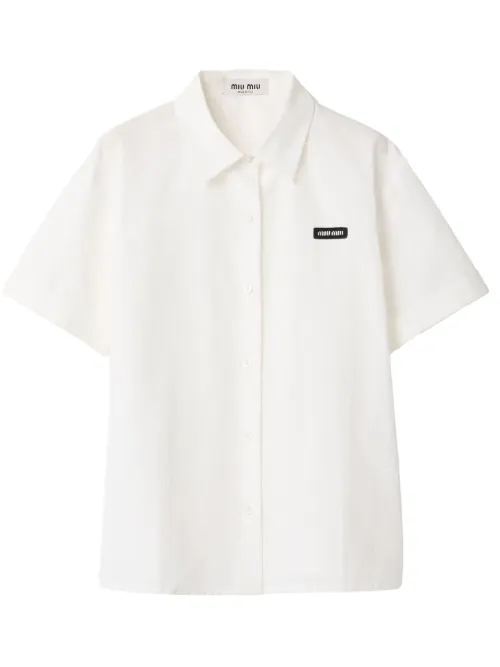 Miu Miu chemise en popeline - Blanc - Miu Miu - Modalova