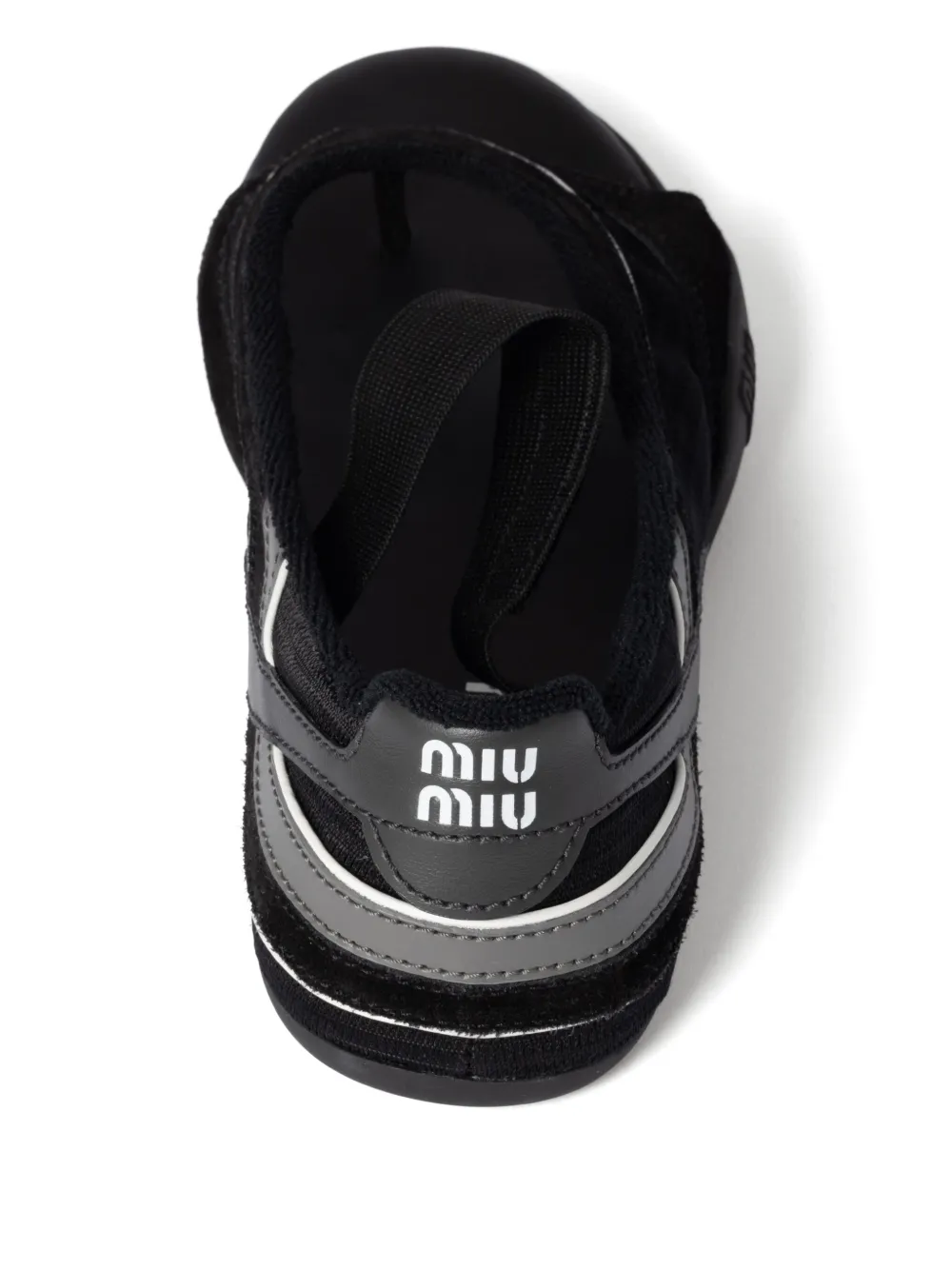 Miu Sandalen met logoprint Zwart