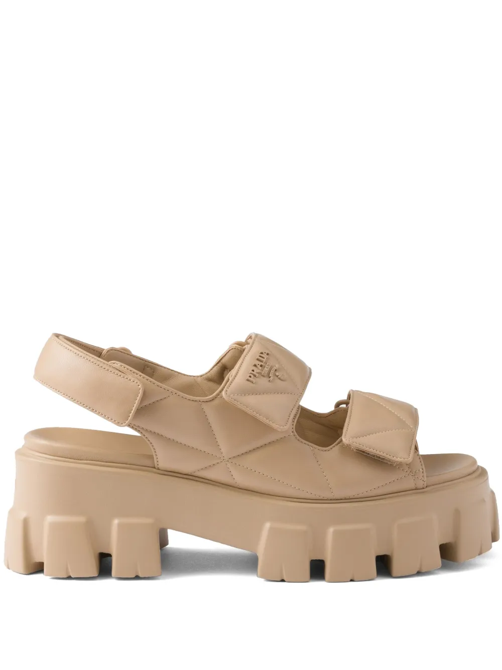 Prada 55mm Monolith sandals Neutrals