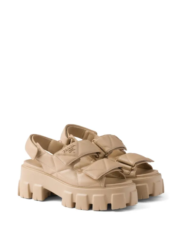 Prada 55mm Monolith Sandals Neutrals FARFETCH UK
