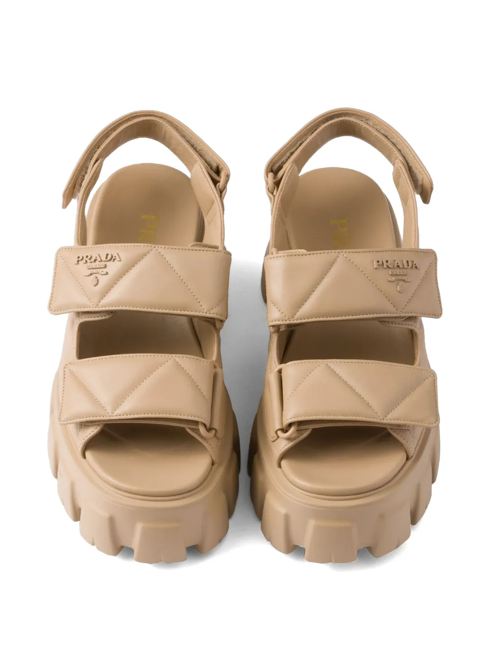 Prada 55 mm Monolith sandalen Beige