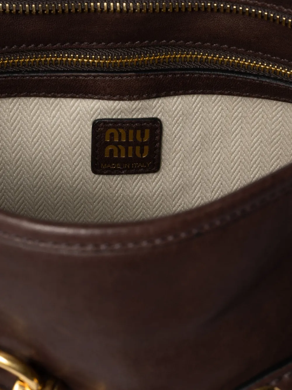 Miu Miu Lambskin Leather Shoulder Bag In Brown