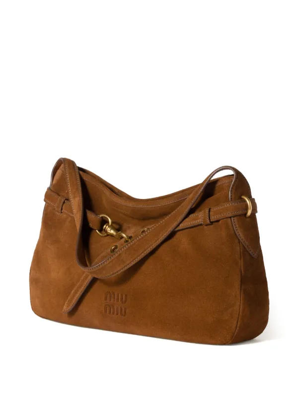 Miu Miu Archive Shoulder Back Body Bag Mesh Nylon Brown