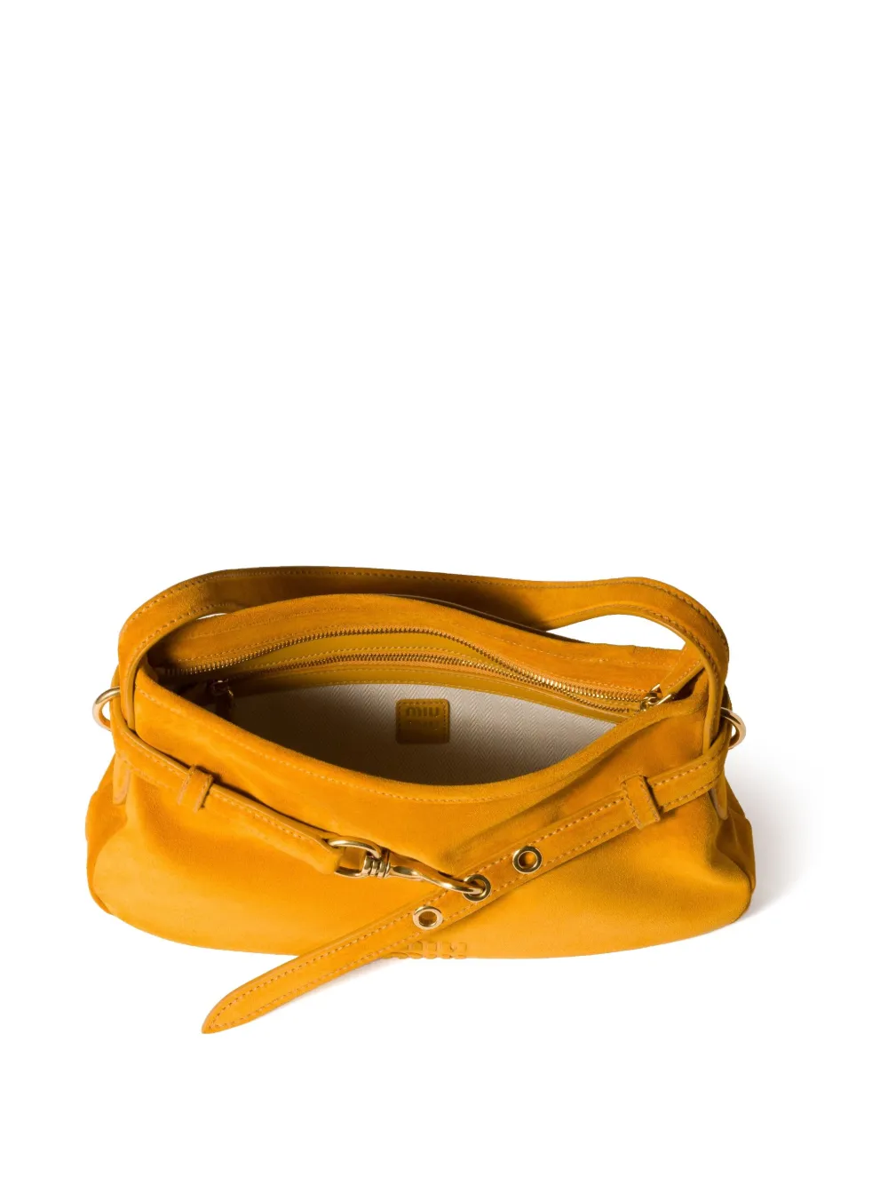 Shop Miu Miu Aventure Shoulder Bag In Yellow