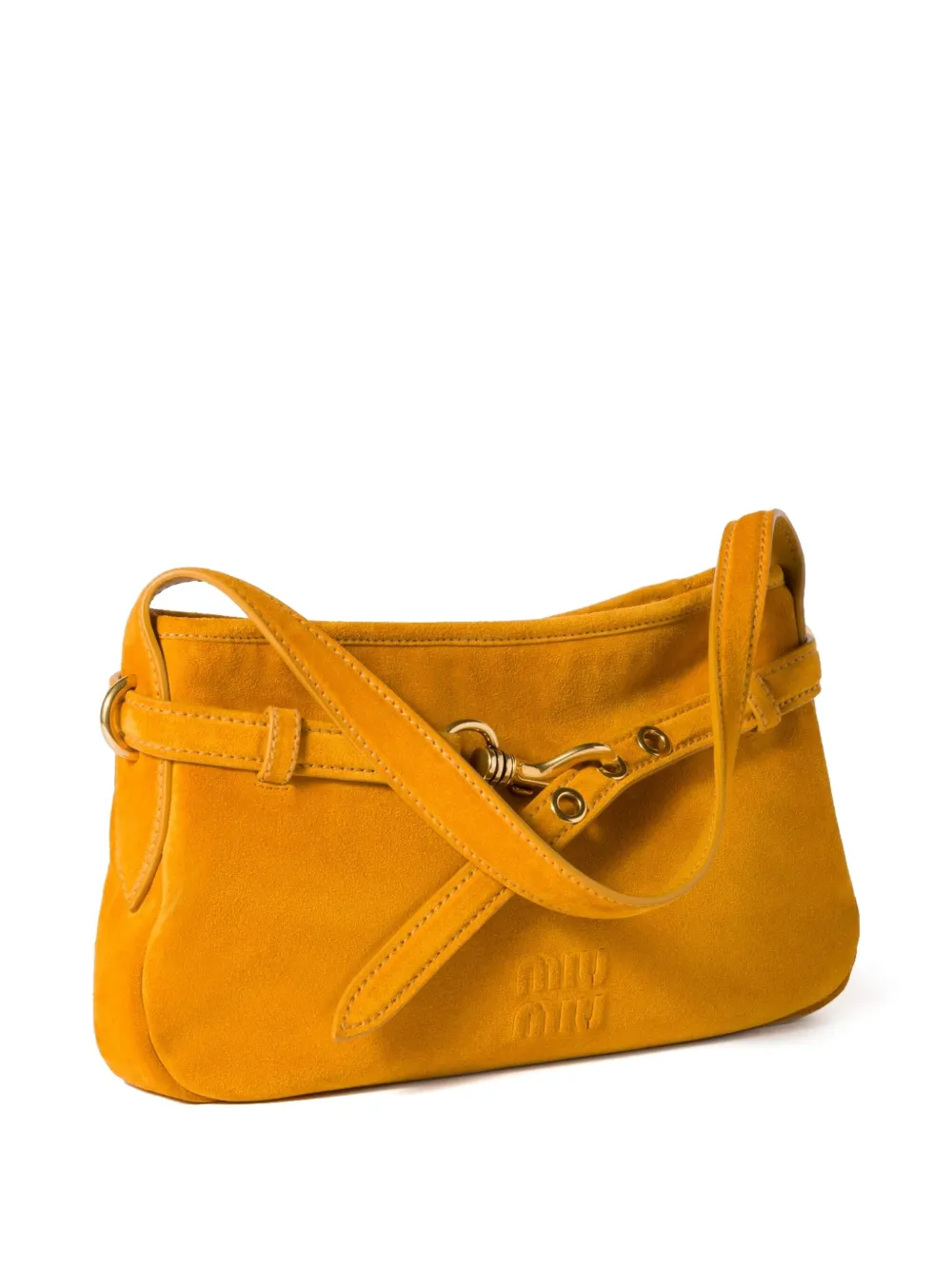 Shop Miu Miu Aventure Shoulder Bag In Yellow