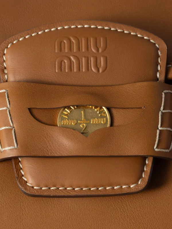 Miu Miu Penny Shoulder Bag | Brown | FARFETCH CZ