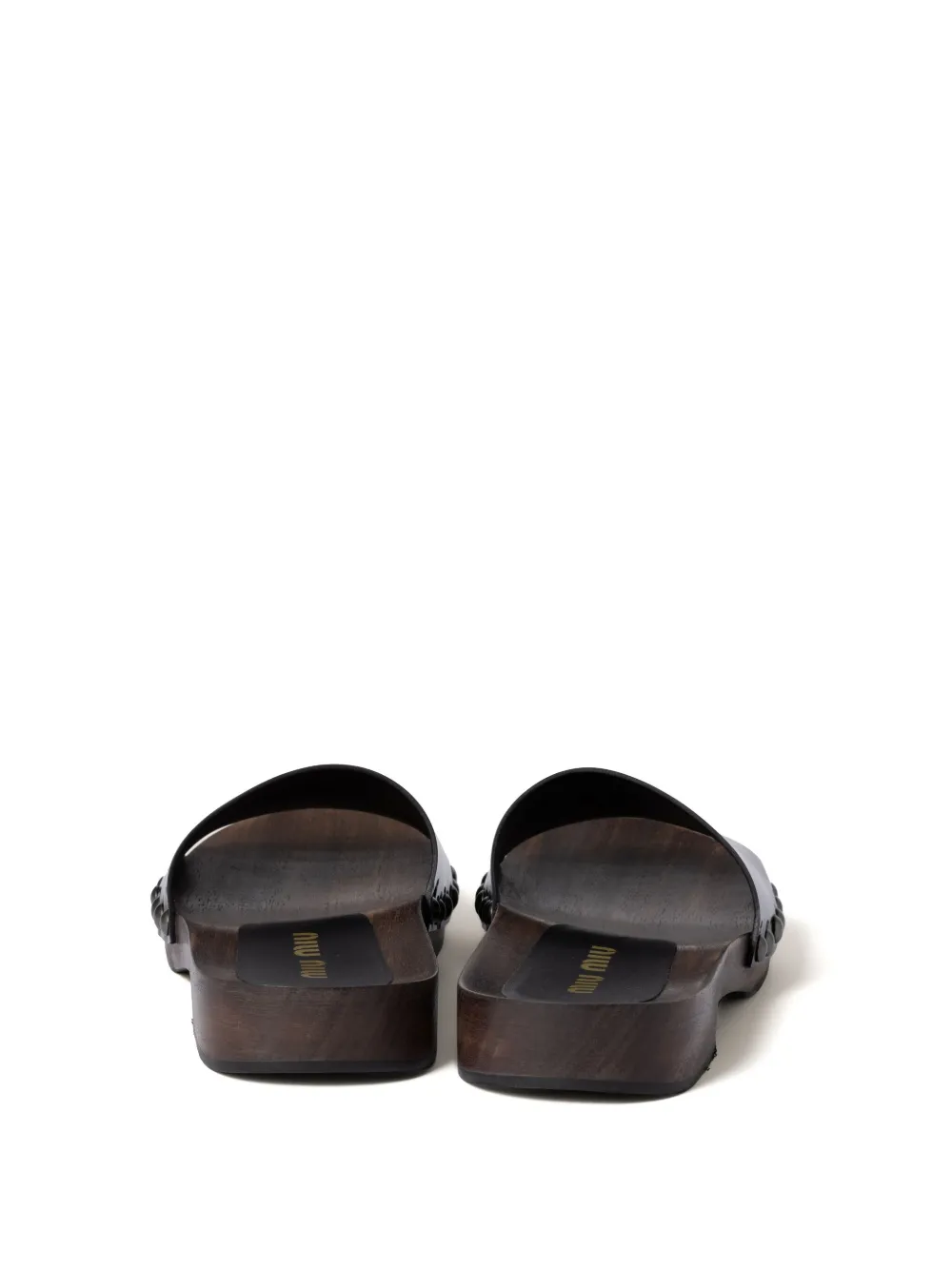 Miu leather slides Black