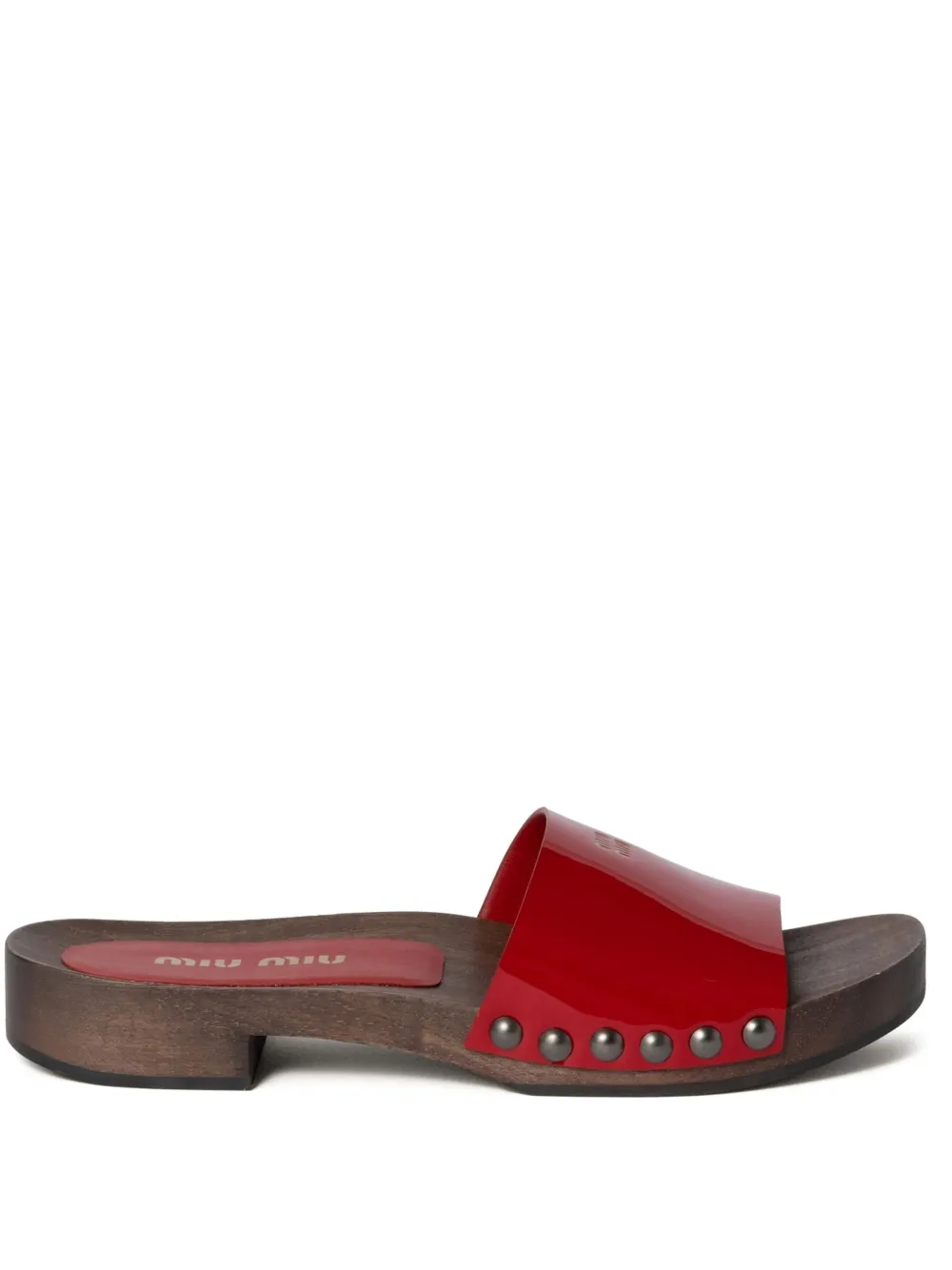 Miu leather slides Red