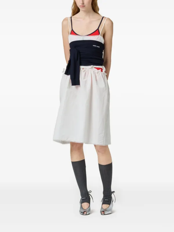 Miu Miu ロゴ ドレス | ホワイト | FARFETCH JP