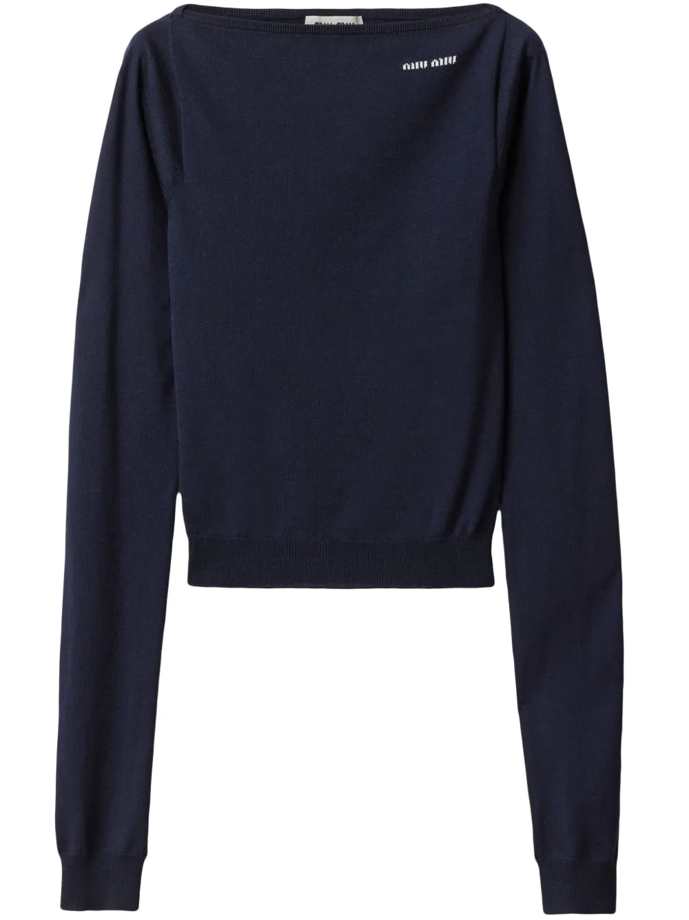 Miu Top met logoprint Blauw