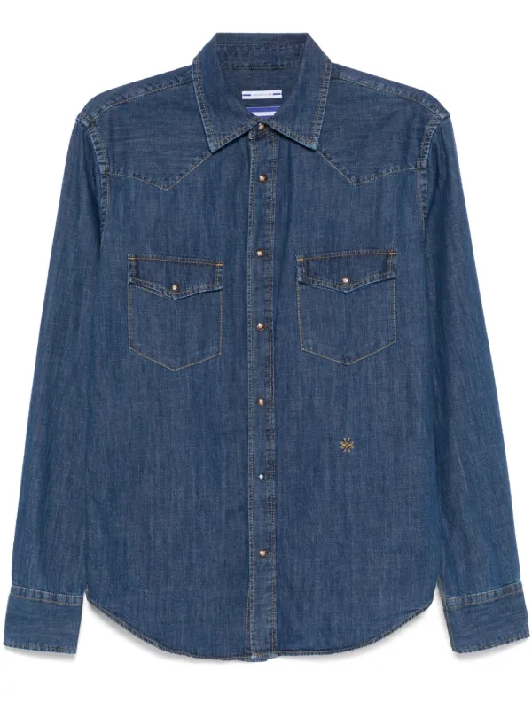 Jacob Cohën Flap-pocket Western Shirt in Blue