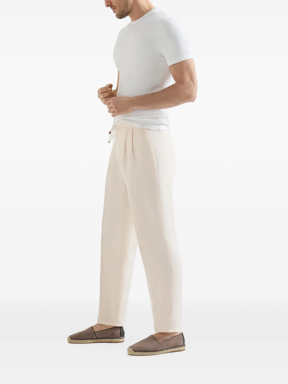 Brunello Cucinelli Broek met trekkoordtaille Wit