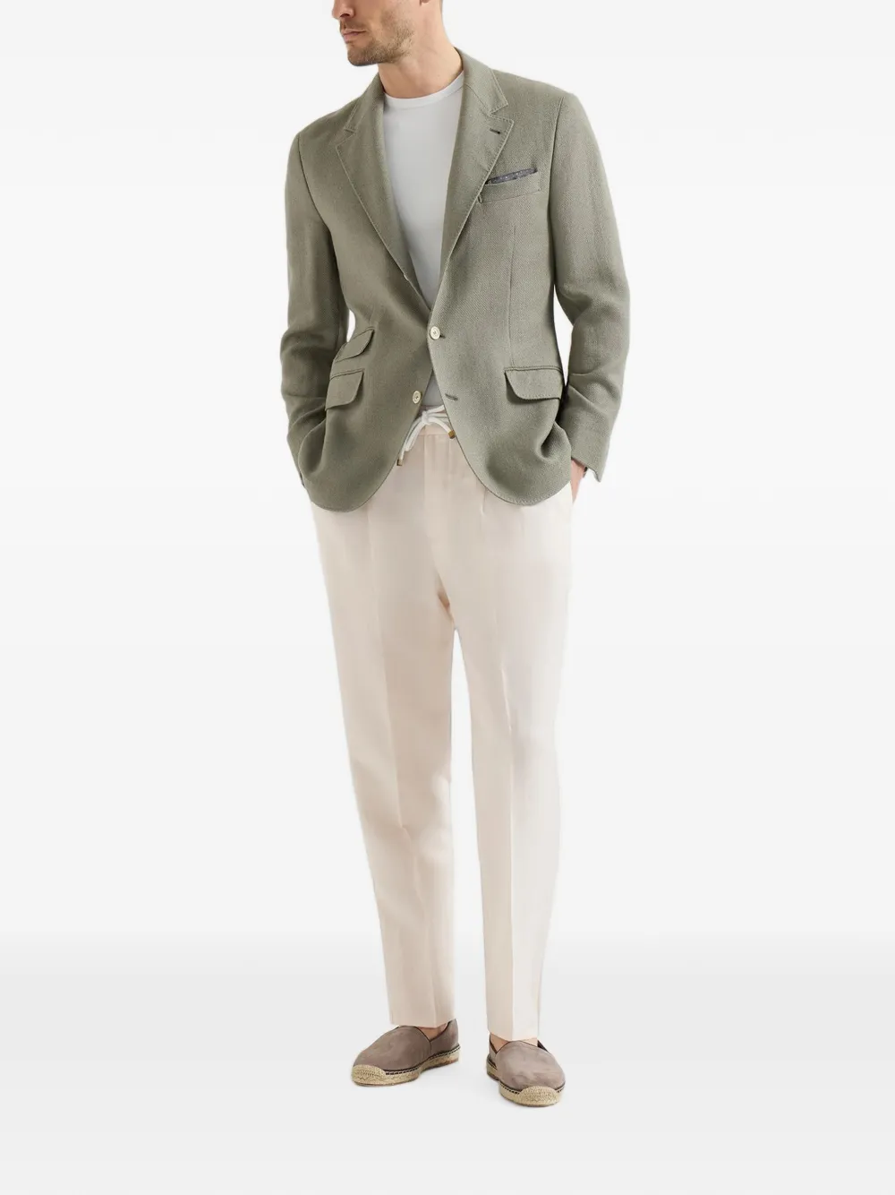 Brunello Cucinelli Broek met trekkoordtaille Wit