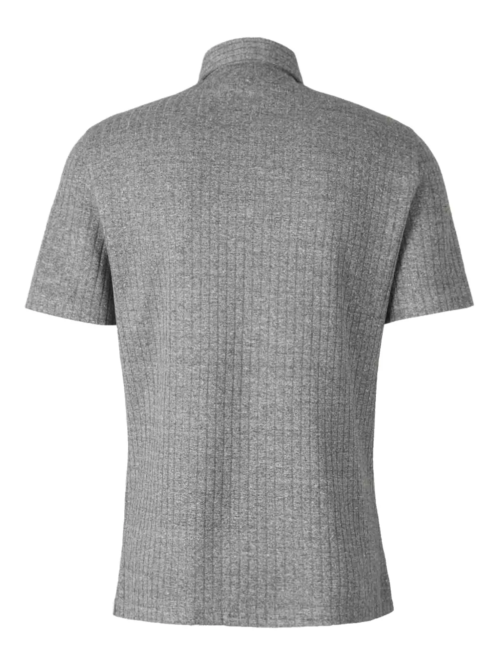 Brunello Cucinelli ribbed-knit polo shirt - Grijs