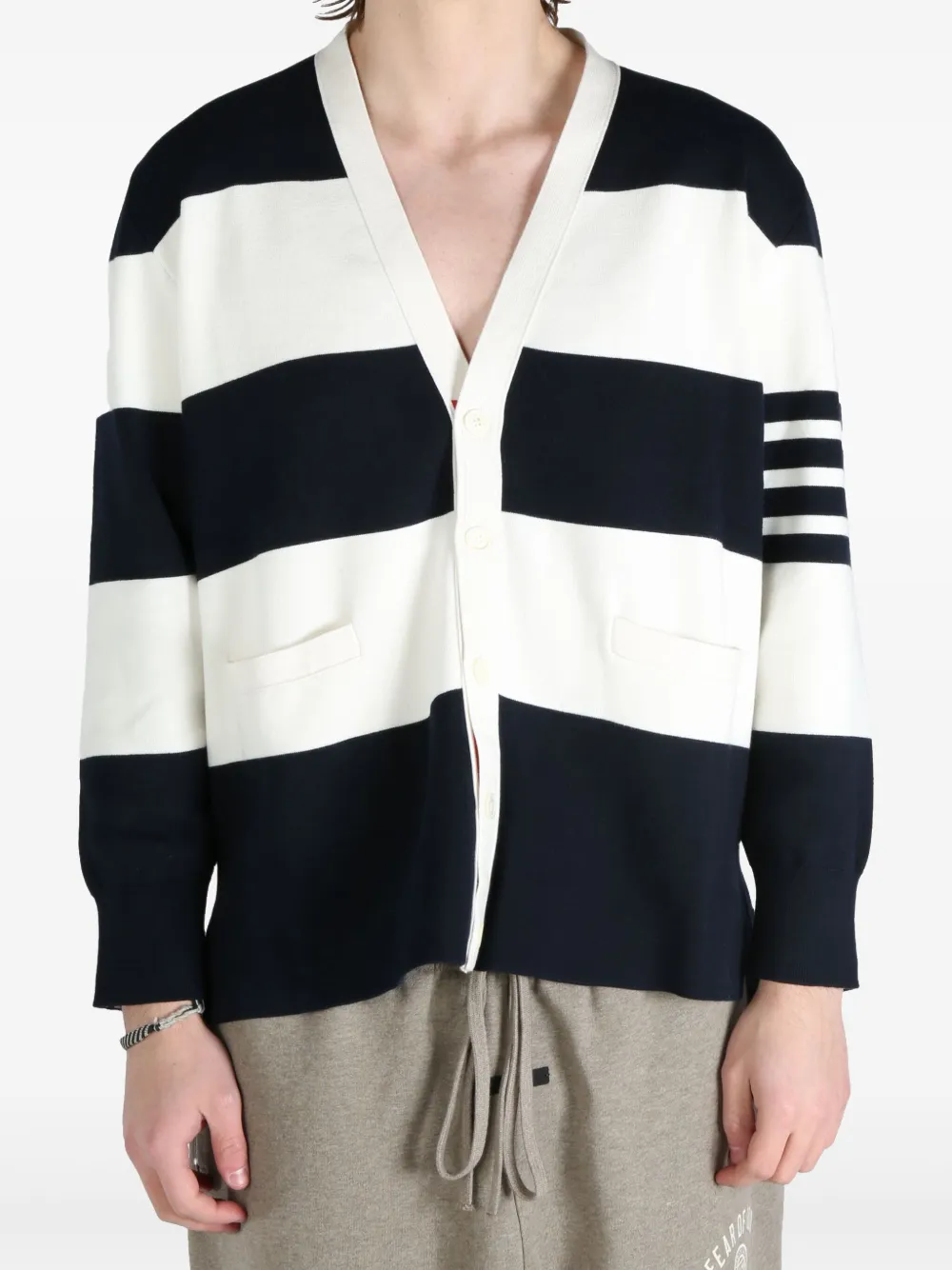 Thom Browne striped cardigan - Blauw