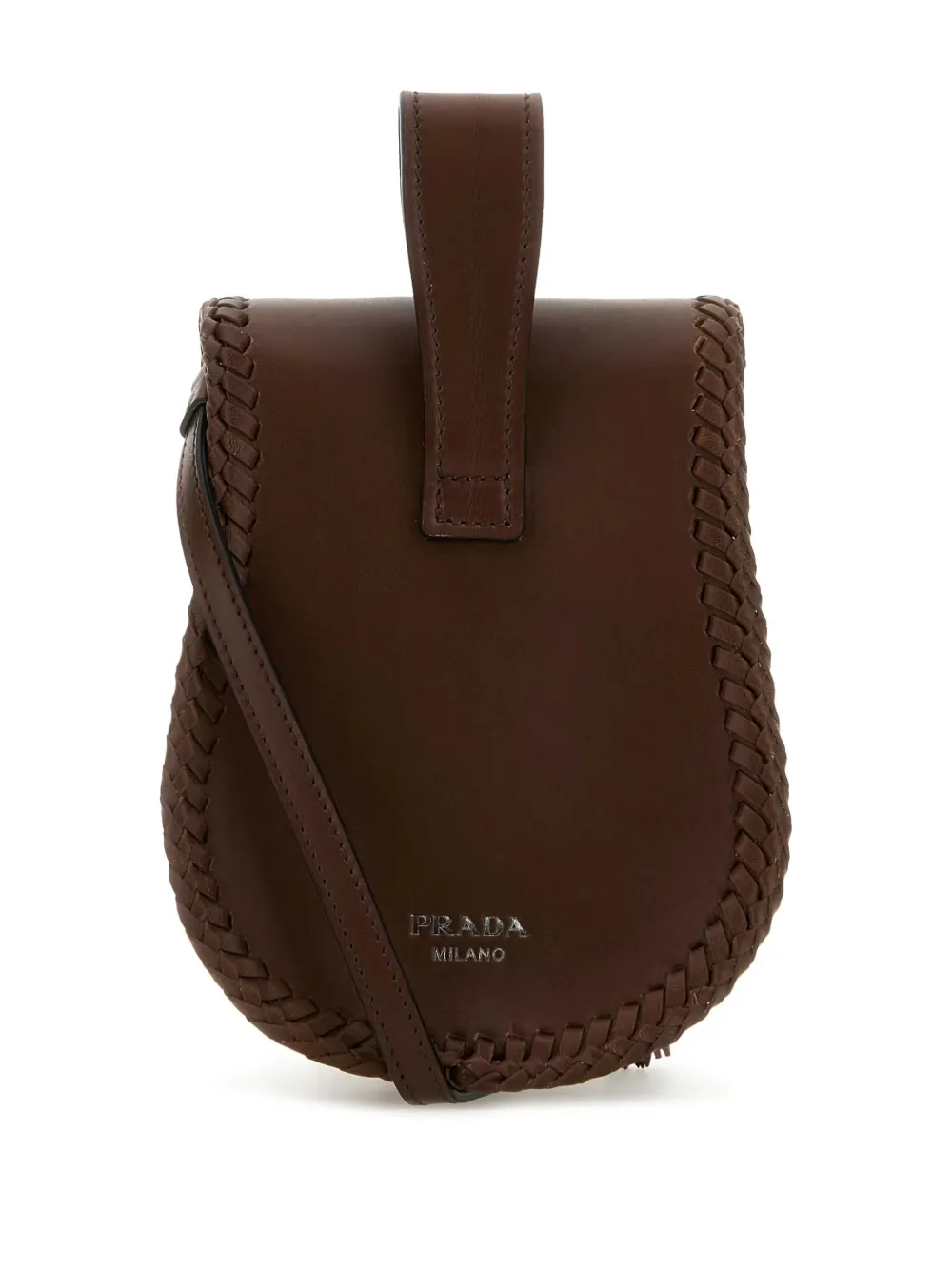 Prada Leren crossbodytas - Bruin