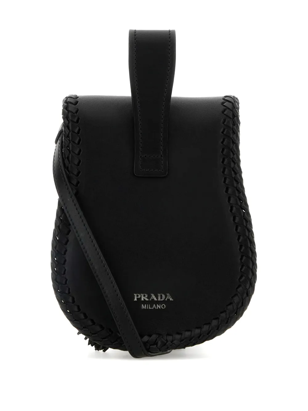 Prada Leren crossbodytas - Zwart