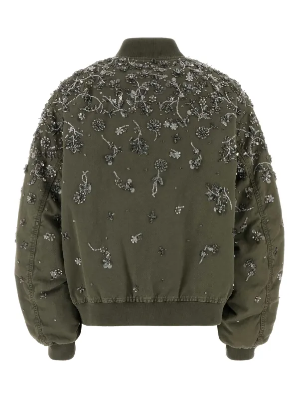 Miu Miu Gabardine Bomber Jacket | Green | FARFETCH PT