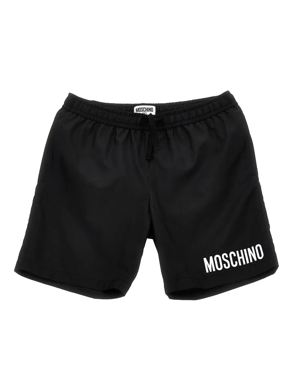 Moschino Kids Zwembroek met logoprint Zwart