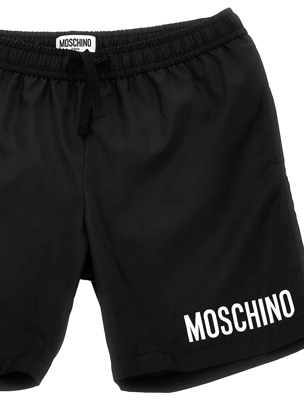 Moschino Kids Zwembroek met logoprint Zwart