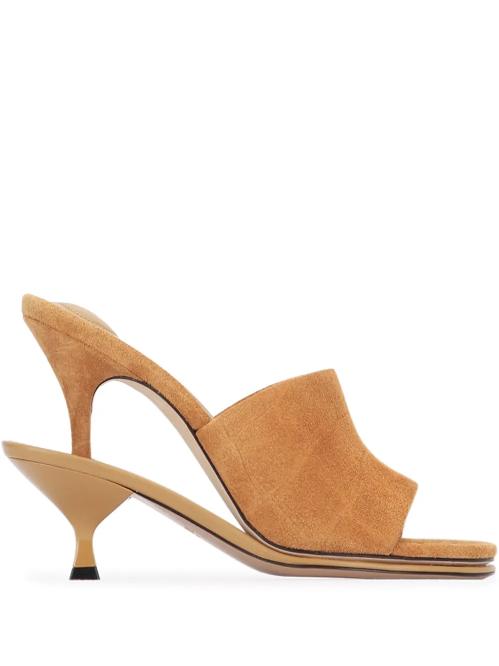 Jacquemus Les Doubles 100 mm muiltjes Bruin