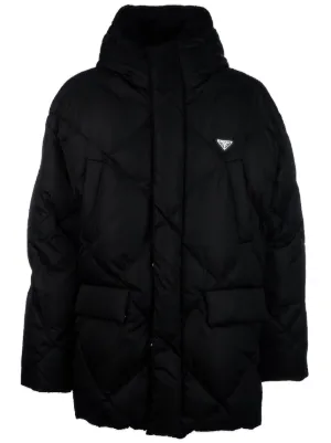 Prada Hooded Parka | Black | FARFETCH