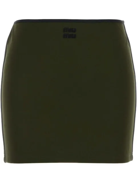 Miu Miu logo-embroidered mini skirt