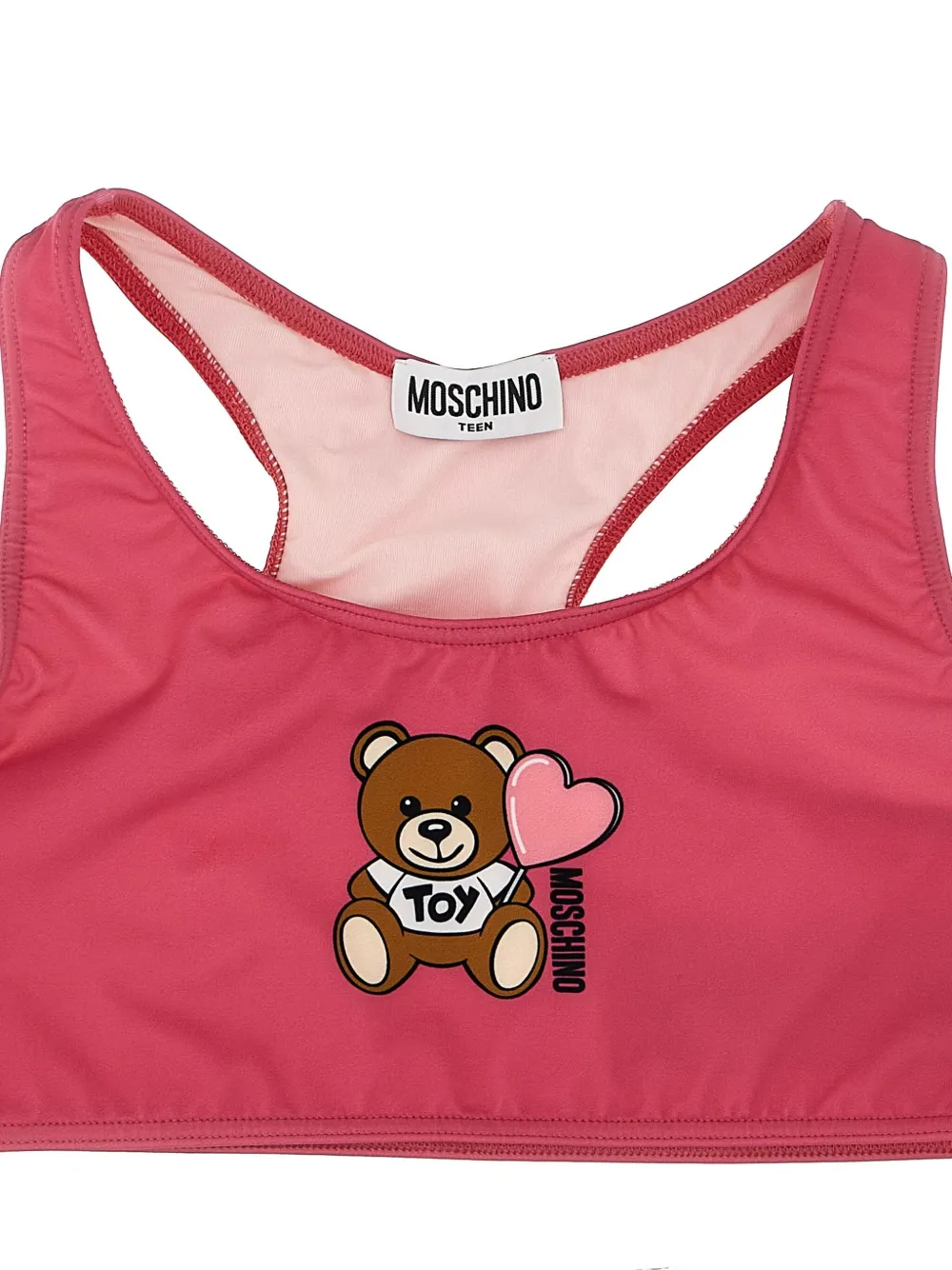 Moschino Kids Teddy Bear-print bikini - Roze