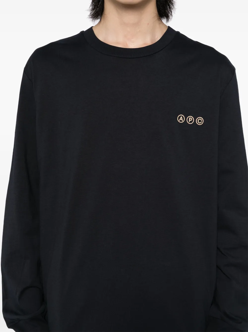 A.P.C. T-shirt met logoprint Blauw
