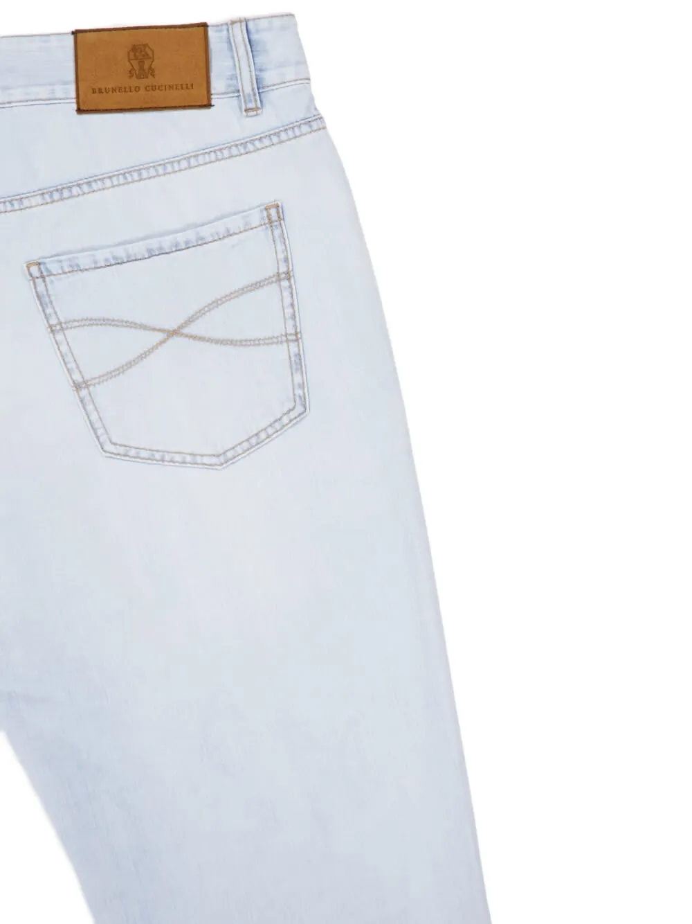 Brunello Cucinelli Jeans met logopatch Blauw