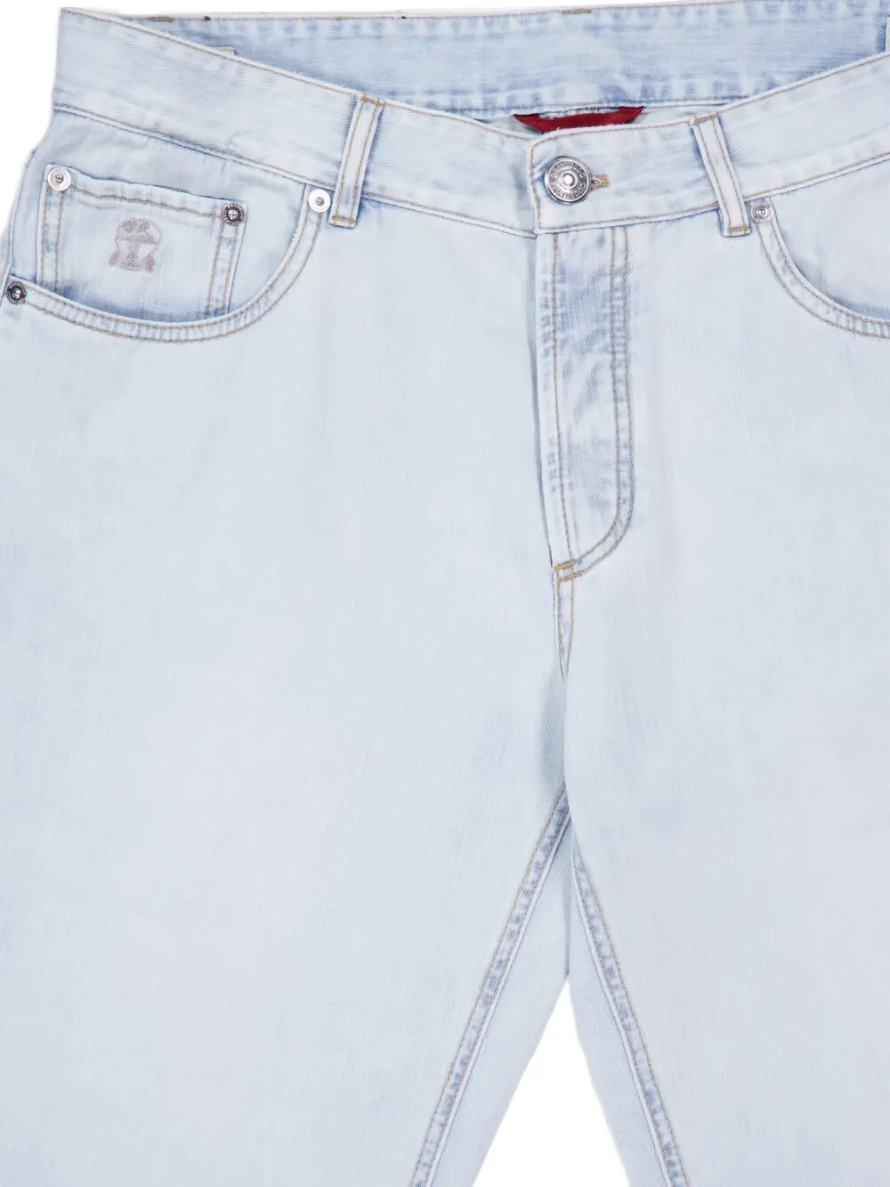 Brunello Cucinelli Jeans met logopatch Blauw