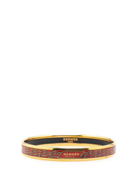 Hermès Pre-Owned 20th Century Narrow Chain D Ancre Enamel Bangle 70 costume bracelet