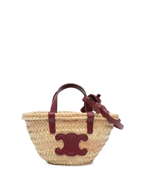 Céline Pre-Owned 2022 Mini Triomphe Raffia Classic Panier satchel