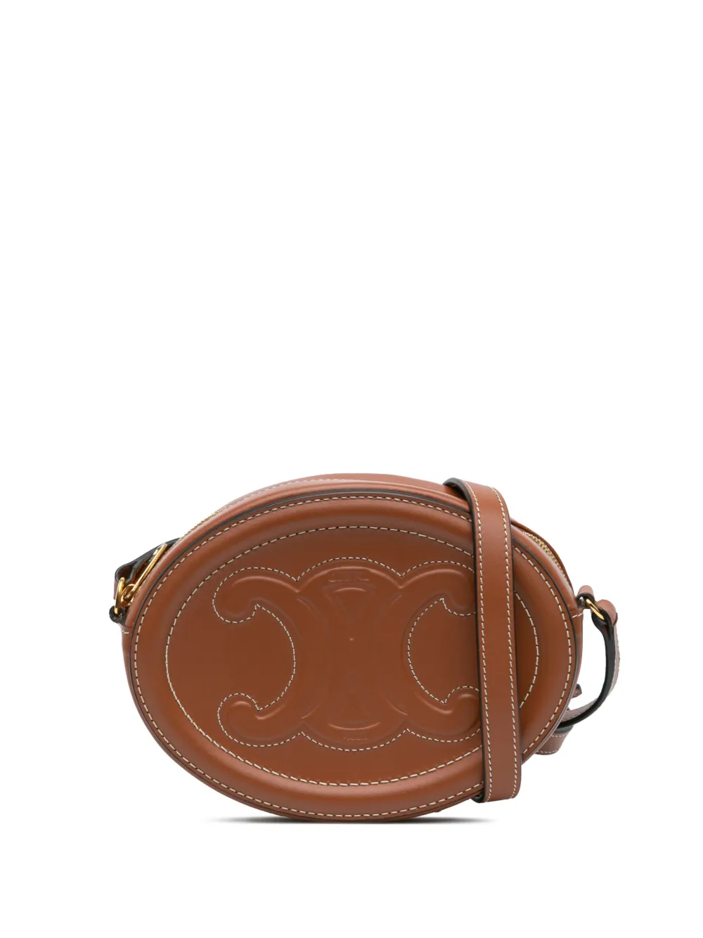 2021 Small Calfskin Cuir Triomphe Oval crossbody bag