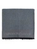 Emporio Armani zigzag-pattern scarf - Grey