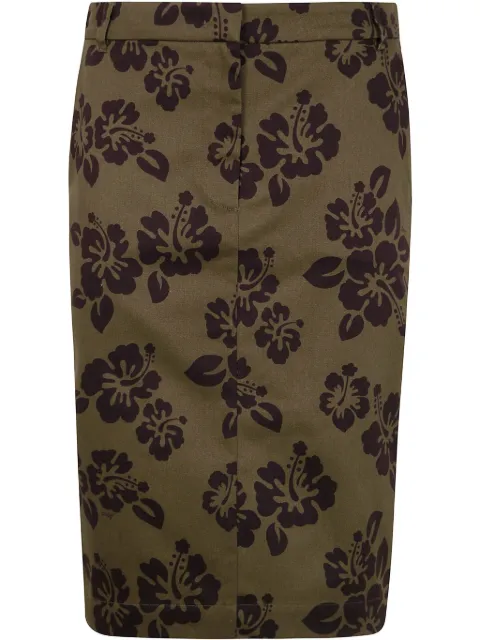 ASPESI falda midi con estampado Hibiscus
