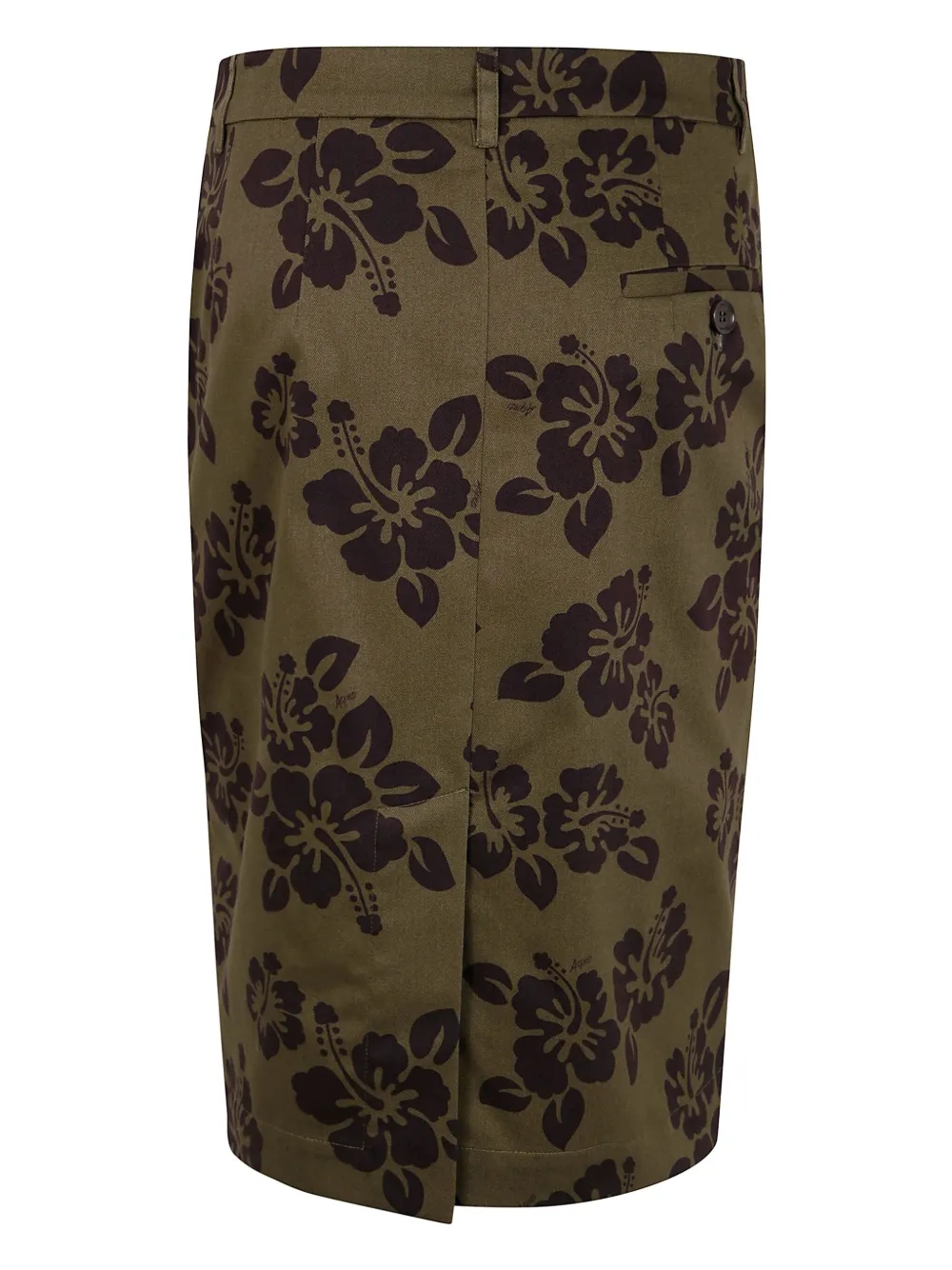 ASPESI Hibiscus-print cotton midi skirt - Groen