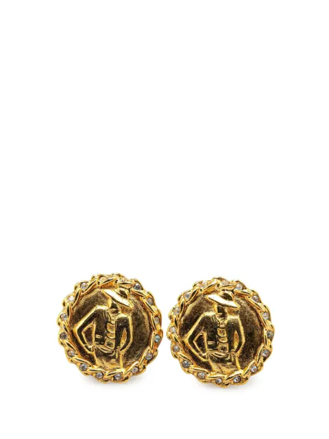 CHANEL Pre-Owned 1970-1980 Gold Plated Mademoiselle Clip On Earrings costume earrings
